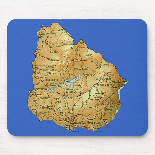 Mapa Mousepad de Uruguai (Frente)
