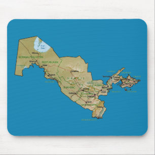 Mapa Mousepad de Uzbekistan