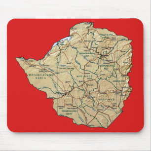 Mapa Mousepad de Zimbabwe