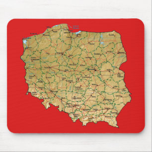 Mapa Mousepad do Polônia