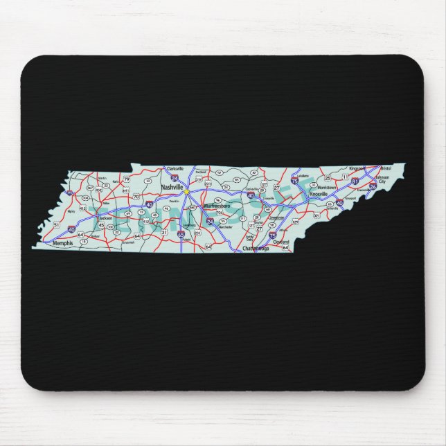 Mapa Mousepad do Tennessee (Frente)