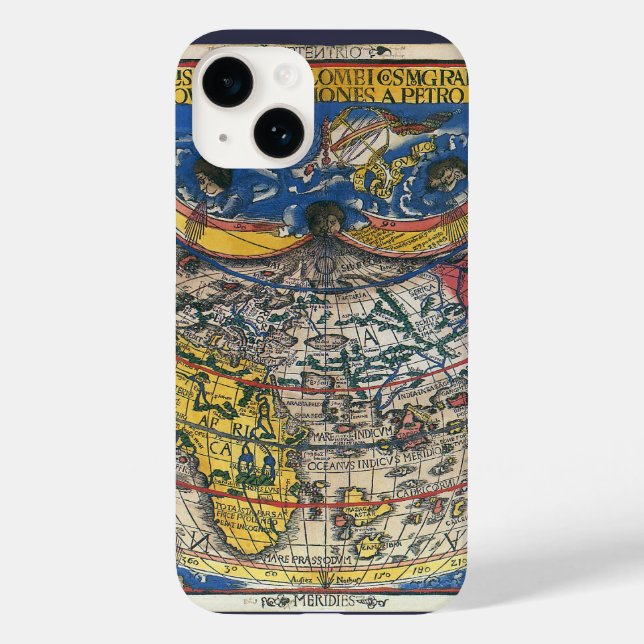 Mapa Mundial Anti-Cardíaco de Peter Apian 1520 (Verso)