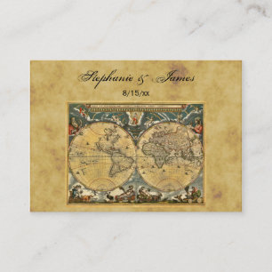 Mapa Mundial Antiquado Afetou Cartões de Lugar #2