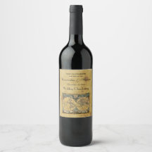 Mapa Mundial Antiquado - Rótulos de Vinho BG