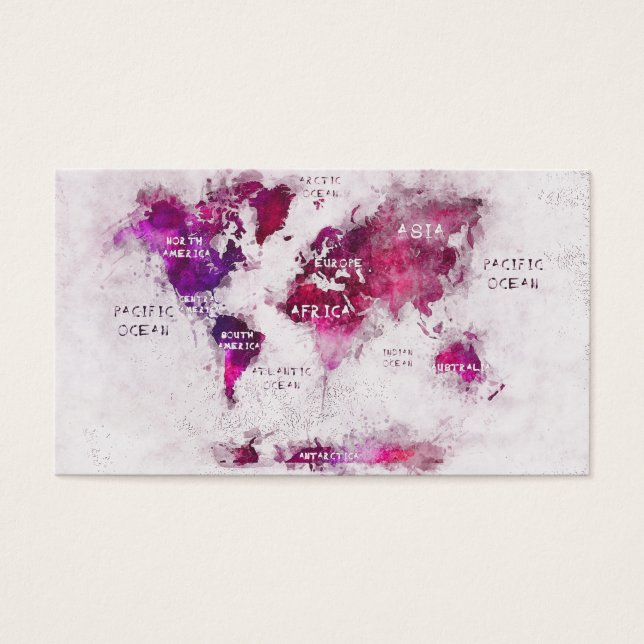 mapa mundial branco roxo (Frente)