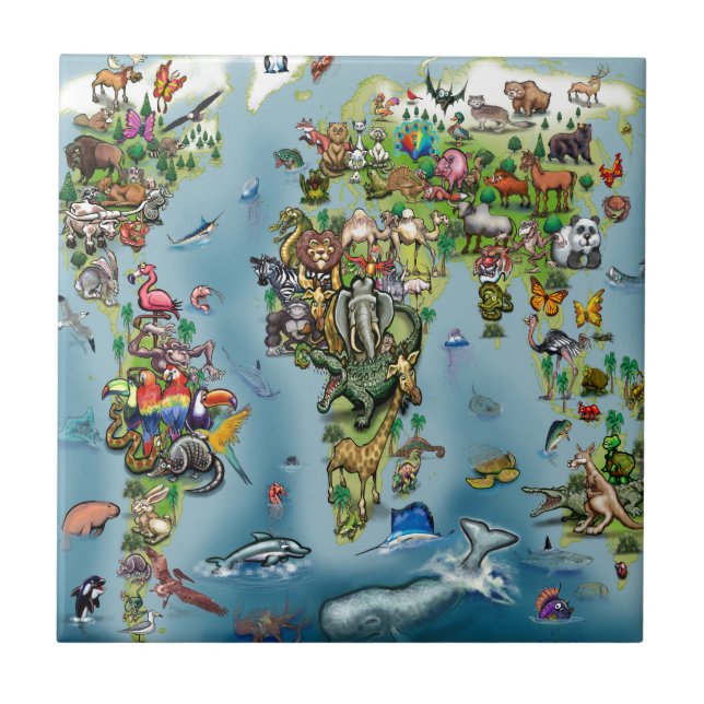 Mapa Mundial de Animais (Frente)