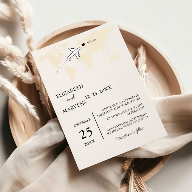 Mapa mundial do tema Viagem de Destino Convite de  (Criador carregado)