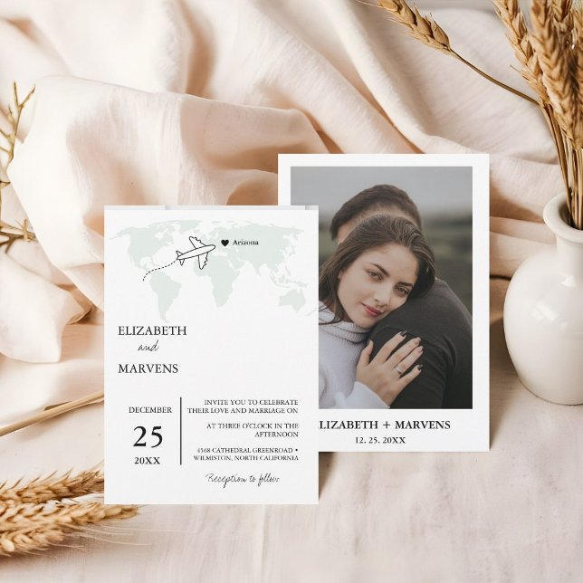 Mapa mundial do tema Viagem de Destino Convite de  (Criador carregado)