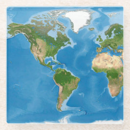 Mapa Mundial Topográfico Ilustrado da Terra