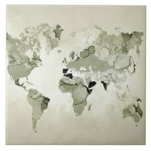 Mapa Mundial Verde Claro Design 123