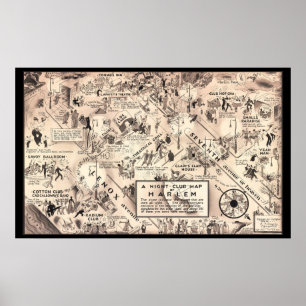 Mapa noturno do Harlem - Poster de 1932
