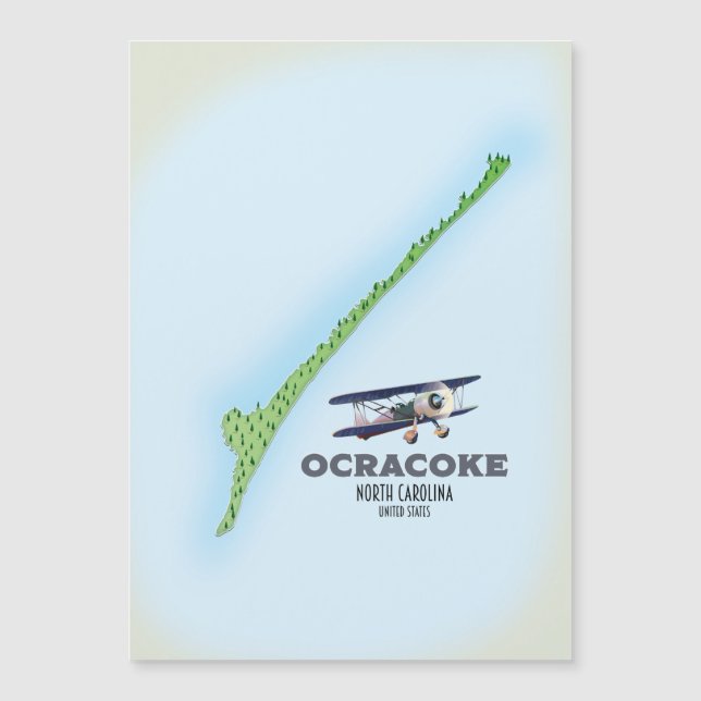 Mapa Ocracoke Carolina do Norte EUA (Frente)