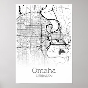Mapa Omaha - Nebraska - Poster do Mapa da Cidade