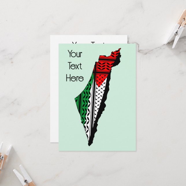 Mapa Palestino que Bandeira e Padrão Keffiyeg (Frente/Verso In Situ)