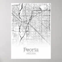 Mapa Peoria - Arizona - Poster de Mapa da Cidade