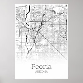Mapa Peoria - Arizona - Poster de Mapa da Cidade