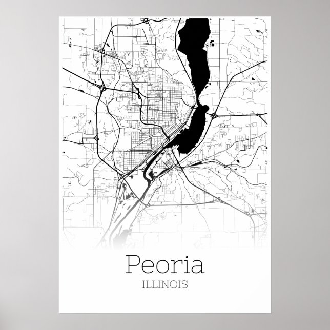 Mapa Peoria - Illinois - Poster do Mapa da Cidade (Frente)