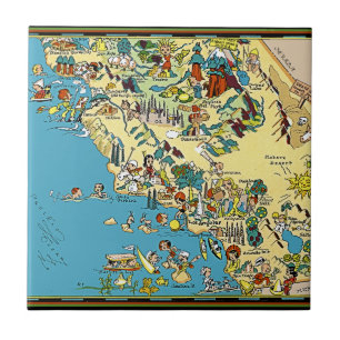 Mapa Pictórico Antigo do Sul da Califórnia