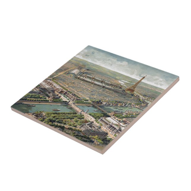 Mapa Pictórico Vintage de Paris (1900) (Lateral)