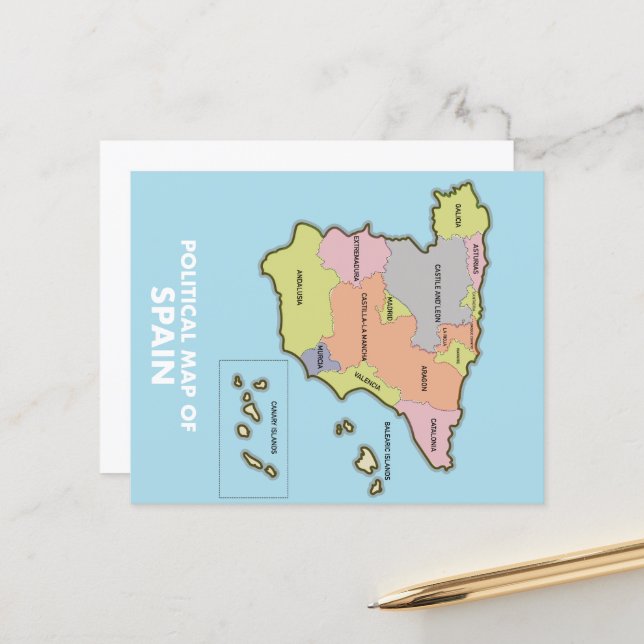 Mapa político da Espanha. (Frente/Verso In Situ)