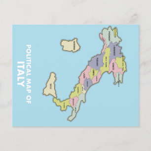 Mapa político da Itália Caneca de Café Two-Tone