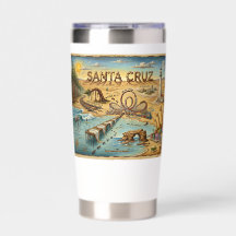 Mapa Pop Art de Santa Cruz – Marco Costeiro Ousado