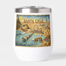 Mapa Pop Art de Santa Cruz – Marco Costeiro Ousado