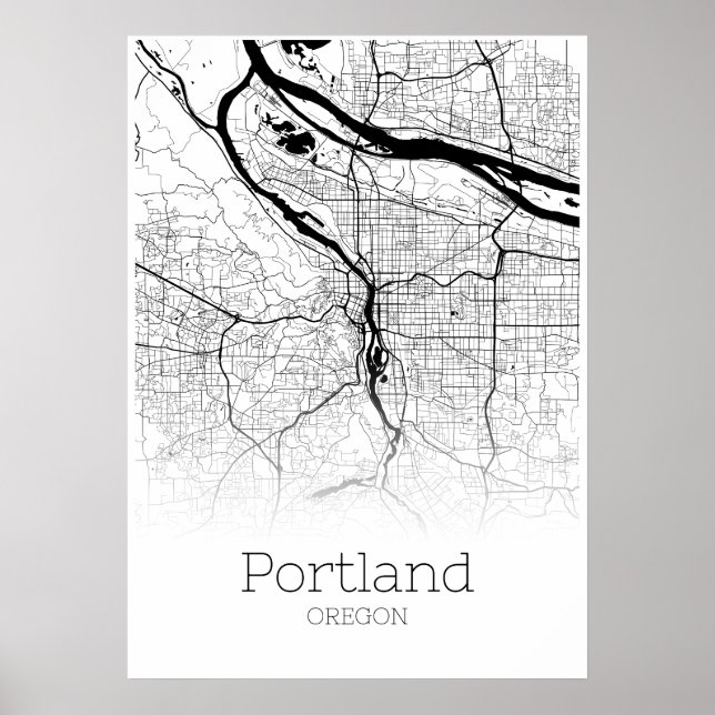 Mapa Portland - Oregon - Poster do mapa da cidade (Frente)