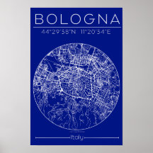 Mapa Poster de Bolonha – Plano de Cidade Circular