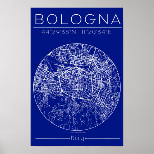 Mapa Poster de Bolonha – Plano de Cidade Circular