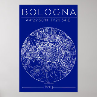 Mapa Poster de Bolonha – Plano de Cidade Circular