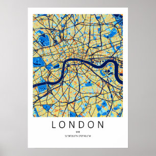 Mapa Poster de Londres Inglaterra Arte Moderna C