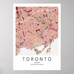 Mapa Poster de Toronto Canadá Arte Moderna de Pa