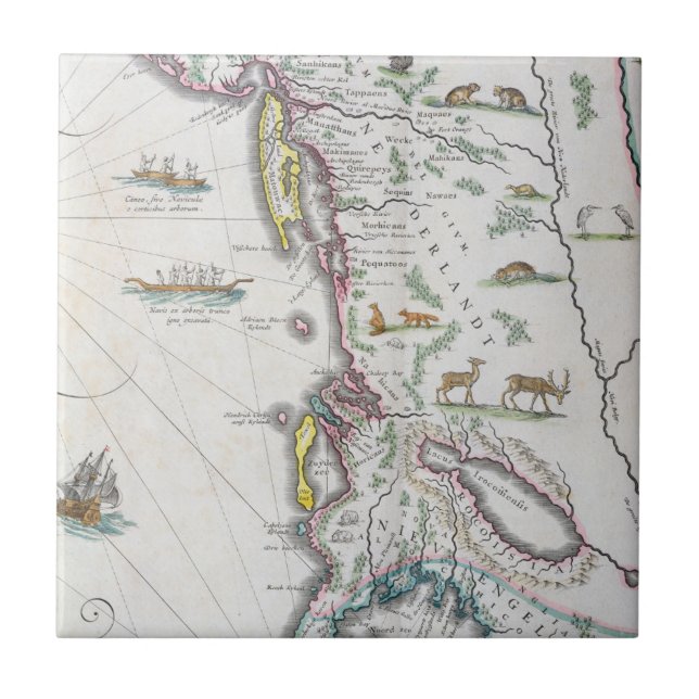 Mapa que descreve a costa leste (Frente)
