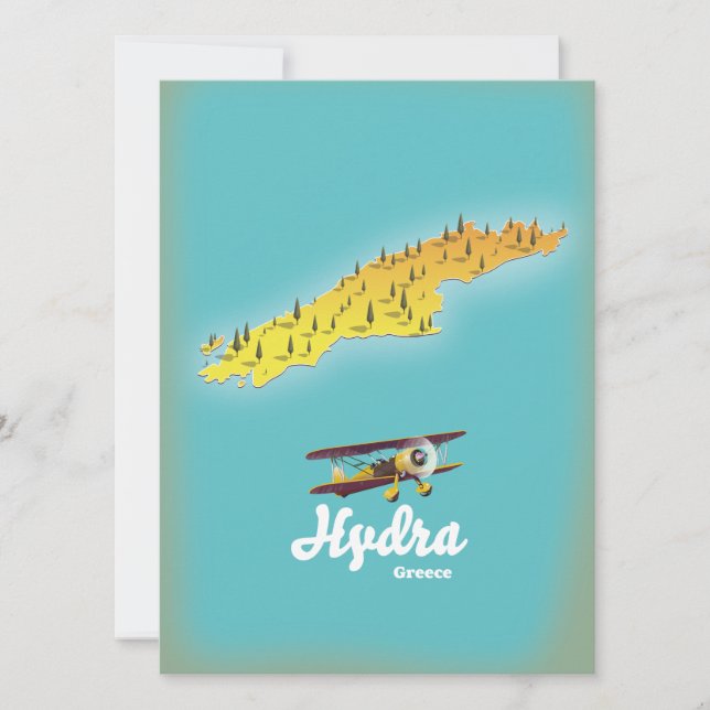 Mapa retrô da Grécia Hydra (Frente)