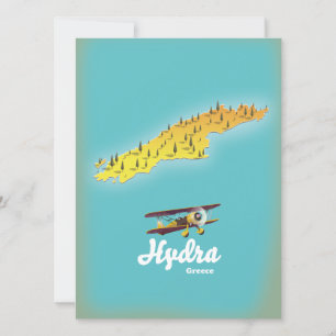 Mapa retrô da Grécia Hydra