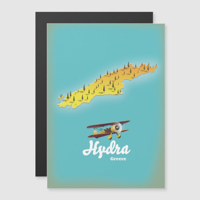 Mapa retrô da Grécia Hydra (Frente/Verso)