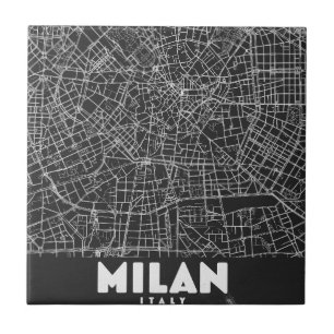 Mapa Retro de Milão Itália