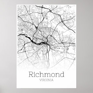 Mapa Richmond - Virginia - Poster do Mapa da Cidad