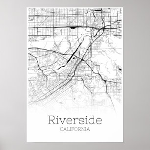 Mapa Riverside - Califórnia - Poster do Mapa da Ci
