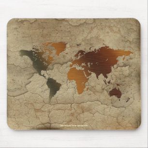 Mapa rústico da terra dos Arty Mousepad do mundo