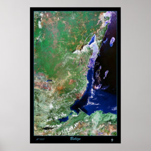 Mapa satélite do impressão da foto do poster de
