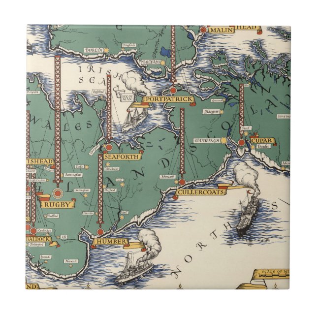 Mapa sem fio das estações da estação de correios, (Frente)