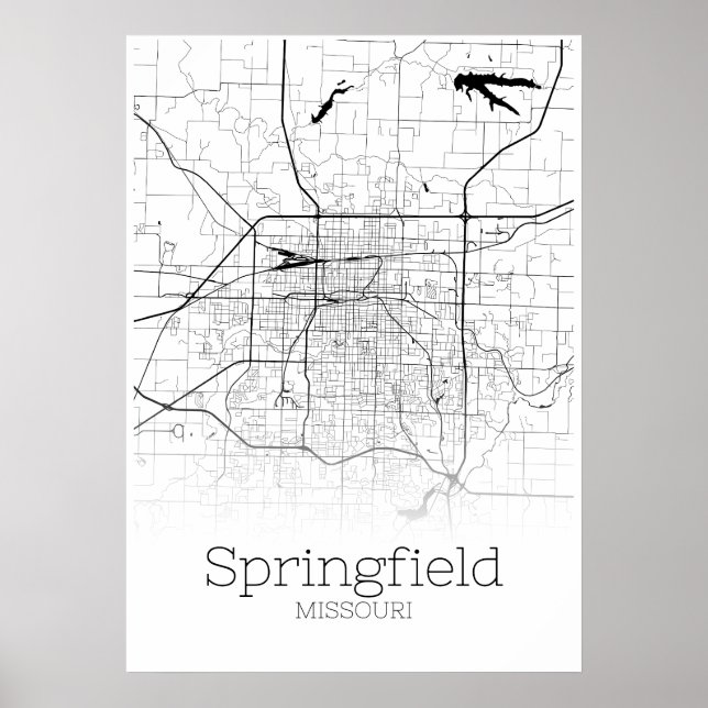 Mapa Springfield - Missouri - Poster do Mapa da Ci (Frente)