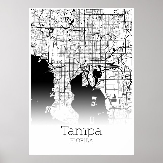 Mapa Tampa - Flórida - Poster do Mapa da Cidade (Frente)