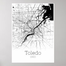 Mapa Toledo - Ohio - Poster do Mapa da Cidade