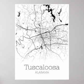 Mapa Tuscaloosa - Alabama - Poster do Mapa da Cida