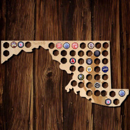 Mapa Único de Bonés de Cerveja de Madeira do Estad