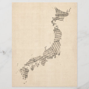 Mapa velho da partitura de Japão