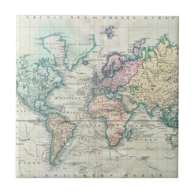 Mapa Vintage do Mundo (1801) (Frente)